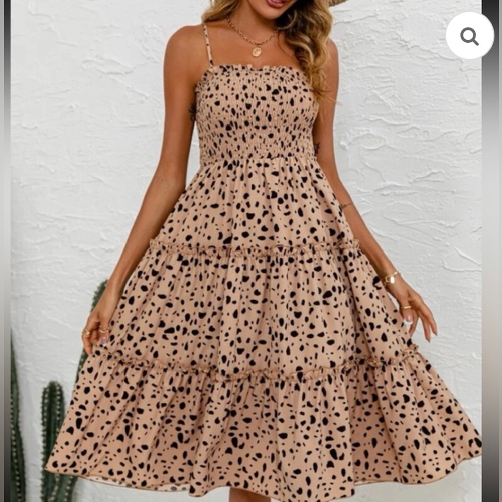 Boho gypsy dot strapless maxi dress